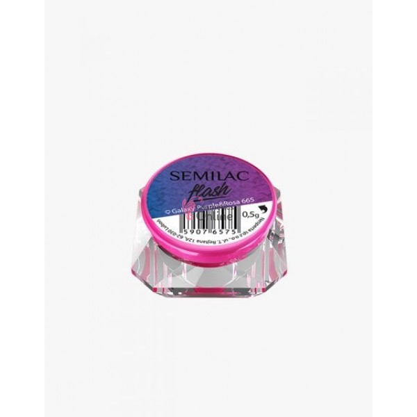 Pigment Semilac pentru gel Semiflash tip fulgi Flash Galaxy Purple Rosa 665